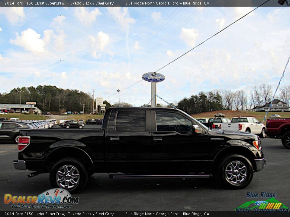 2014 Ford F150 Lariat SuperCrew Tuxedo Black / Steel Grey Photo #6