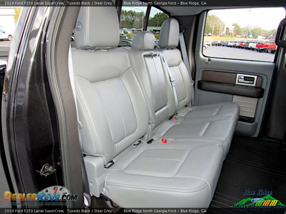 2014 Ford F150 Lariat SuperCrew Tuxedo Black / Steel Grey Photo #13