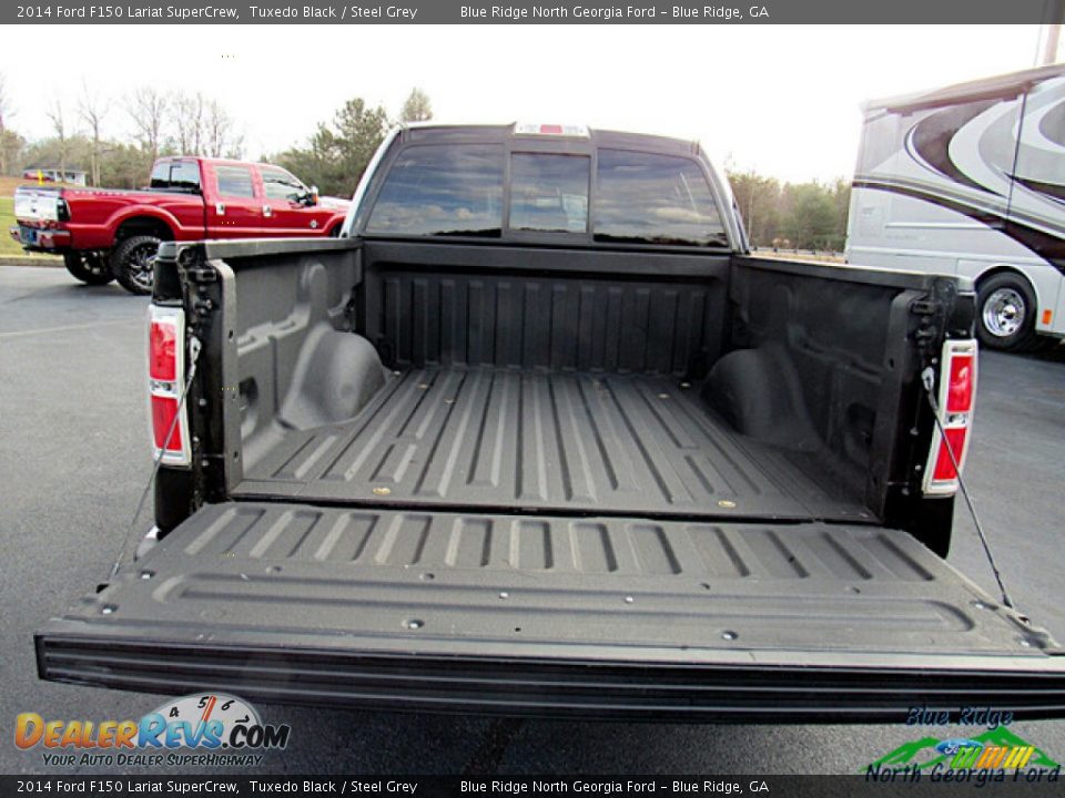 2014 Ford F150 Lariat SuperCrew Tuxedo Black / Steel Grey Photo #14