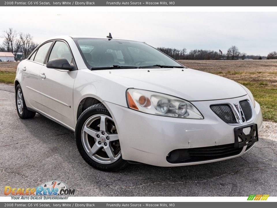 2008 Pontiac G6 V6 Sedan Ivory White / Ebony Black Photo #1