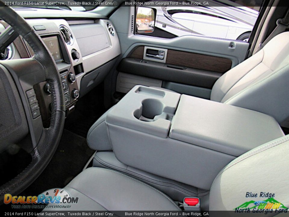 2014 Ford F150 Lariat SuperCrew Tuxedo Black / Steel Grey Photo #24