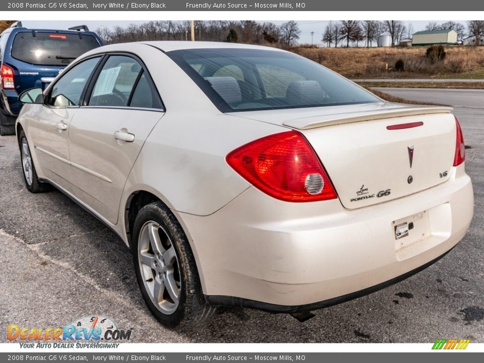 2008 Pontiac G6 V6 Sedan Ivory White / Ebony Black Photo #6