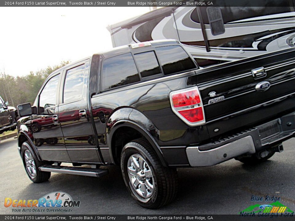 2014 Ford F150 Lariat SuperCrew Tuxedo Black / Steel Grey Photo #29