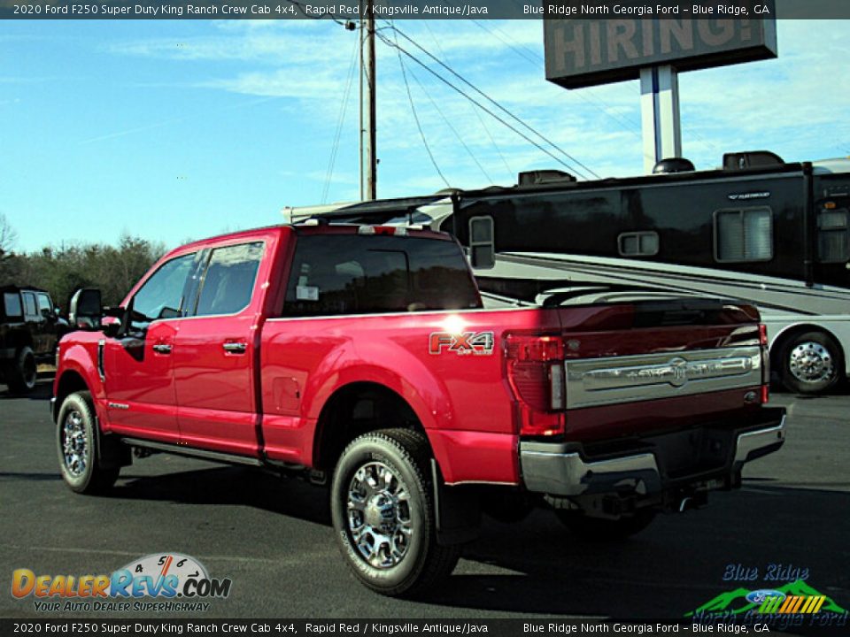 2020 Ford F250 Super Duty King Ranch Crew Cab 4x4 Rapid Red / Kingsville Antique/Java Photo #3
