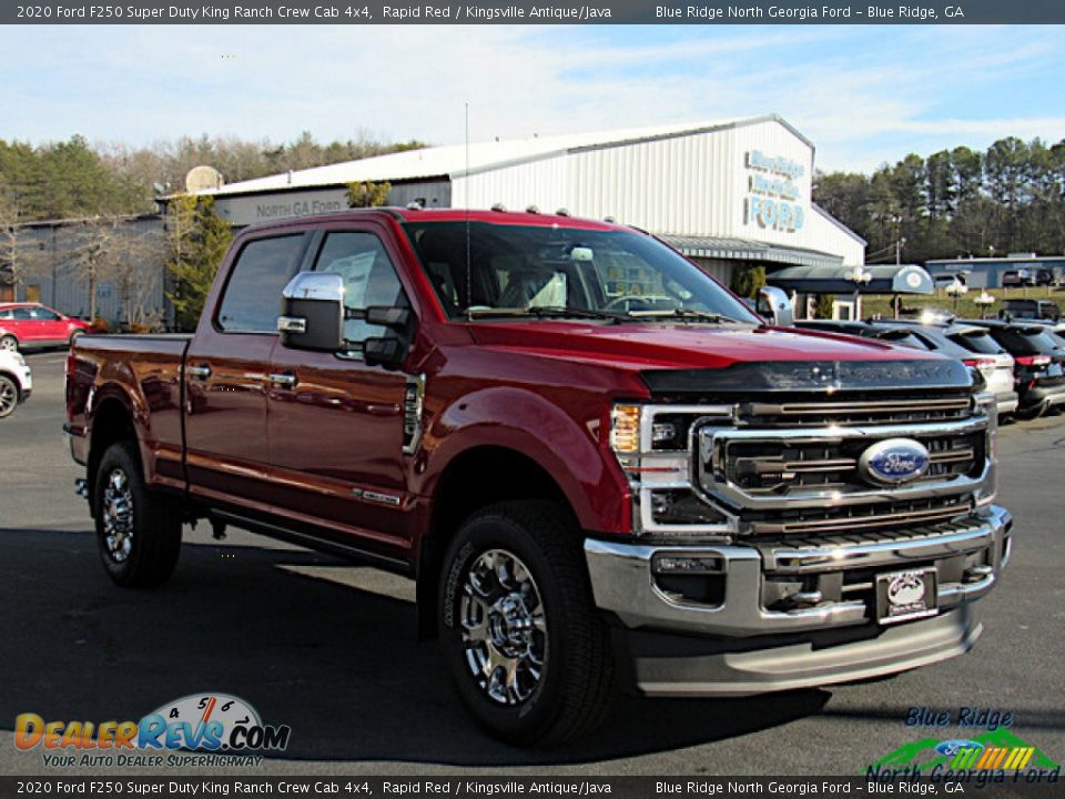 2020 Ford F250 Super Duty King Ranch Crew Cab 4x4 Rapid Red / Kingsville Antique/Java Photo #7