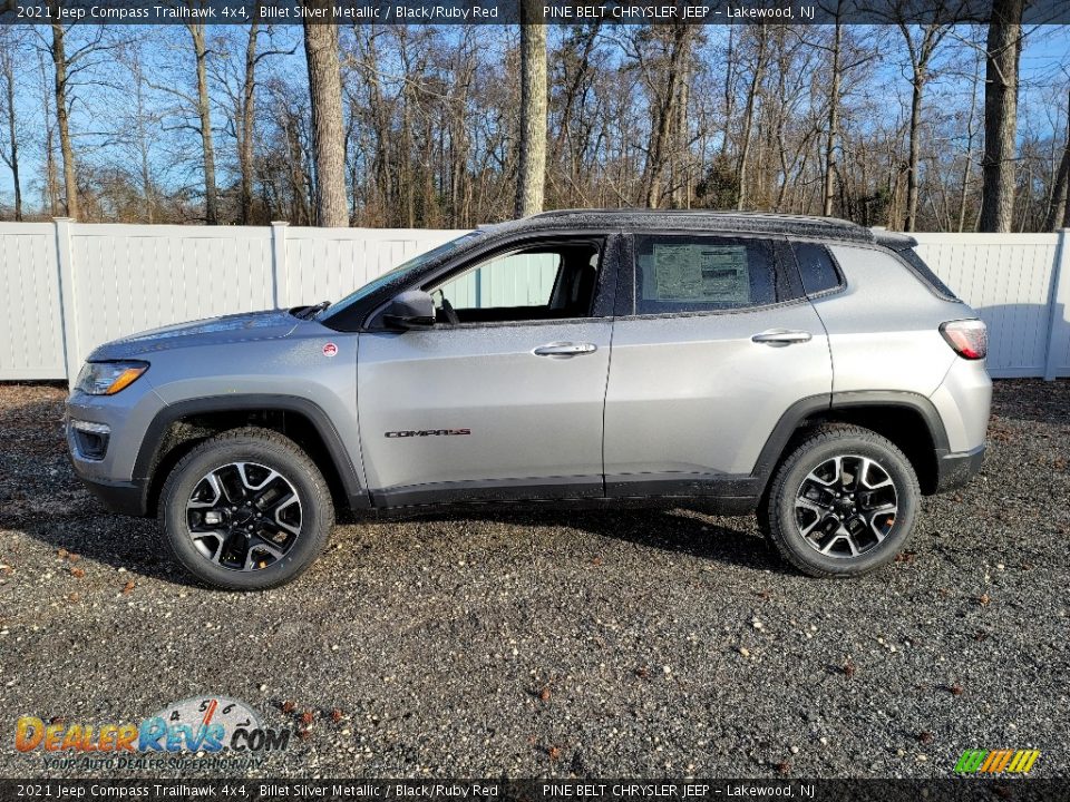 2021 Jeep Compass Trailhawk 4x4 Billet Silver Metallic / Black/Ruby Red Photo #4