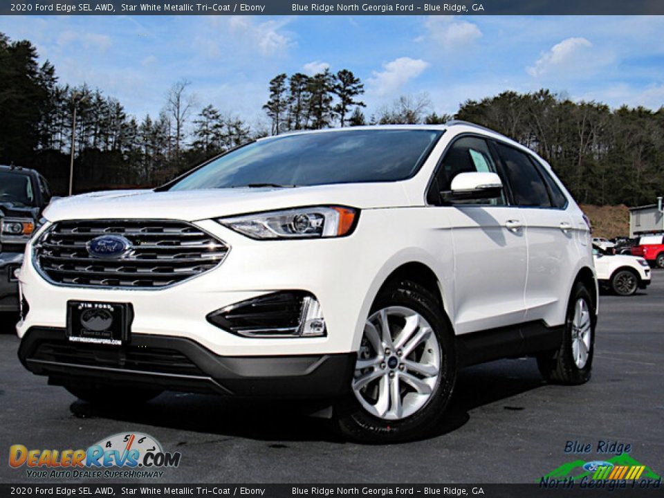 2020 Ford Edge SEL AWD Star White Metallic Tri-Coat / Ebony Photo #1