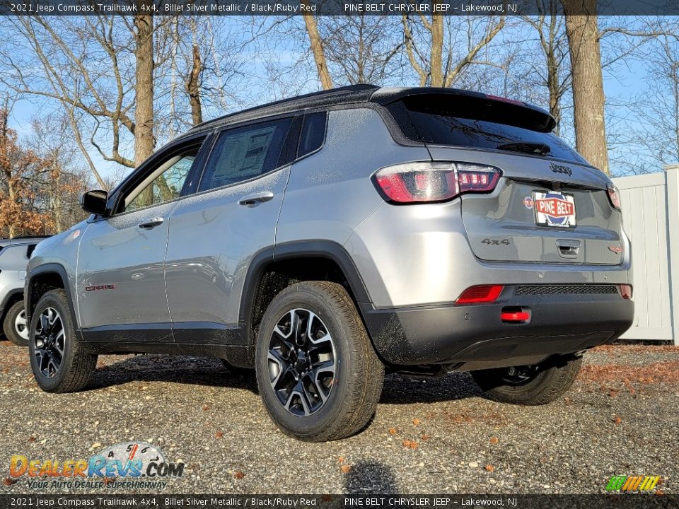 2021 Jeep Compass Trailhawk 4x4 Billet Silver Metallic / Black/Ruby Red Photo #6