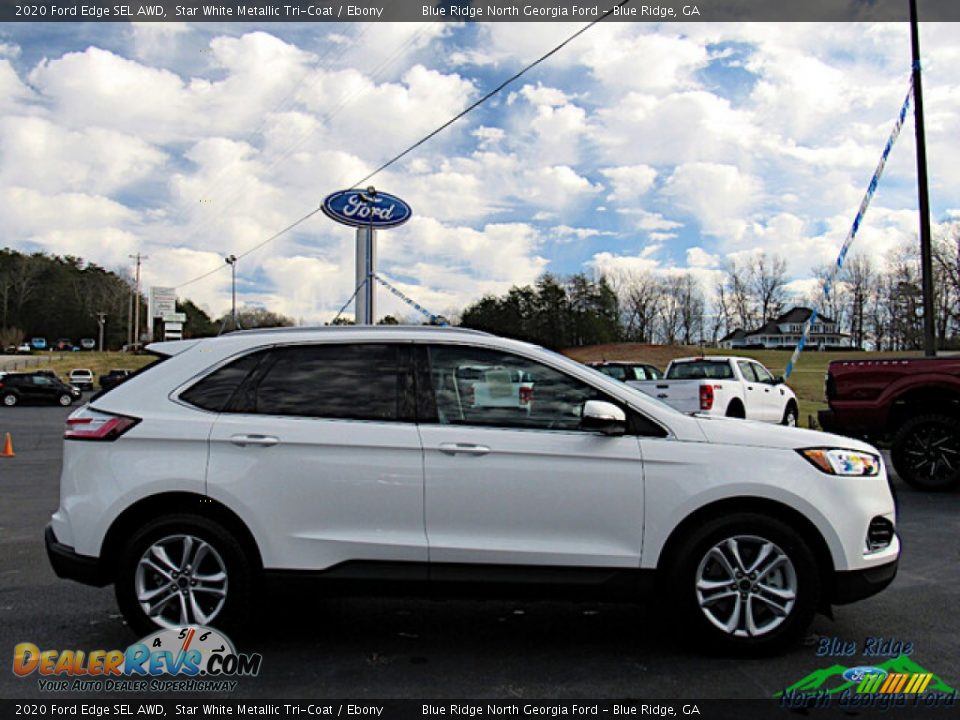 2020 Ford Edge SEL AWD Star White Metallic Tri-Coat / Ebony Photo #6