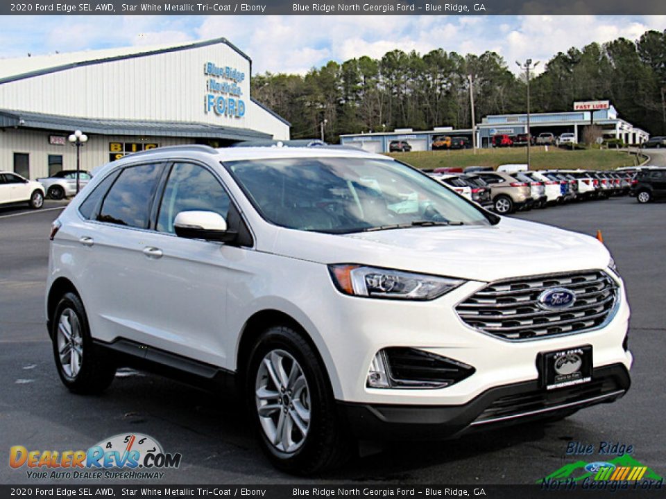 2020 Ford Edge SEL AWD Star White Metallic Tri-Coat / Ebony Photo #7