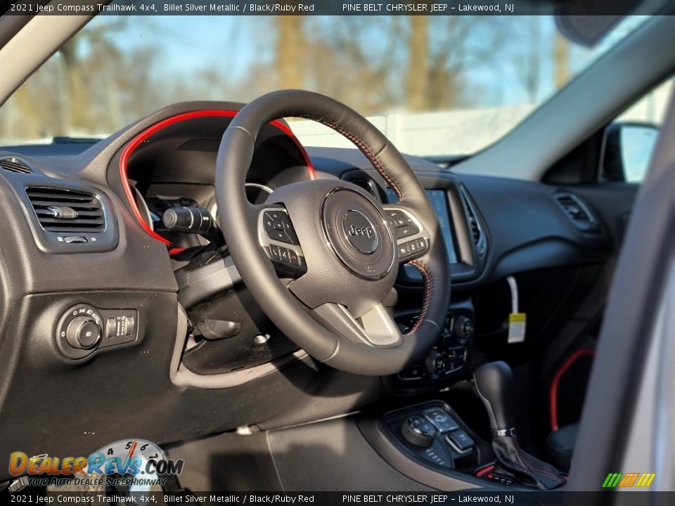 2021 Jeep Compass Trailhawk 4x4 Billet Silver Metallic / Black/Ruby Red Photo #12