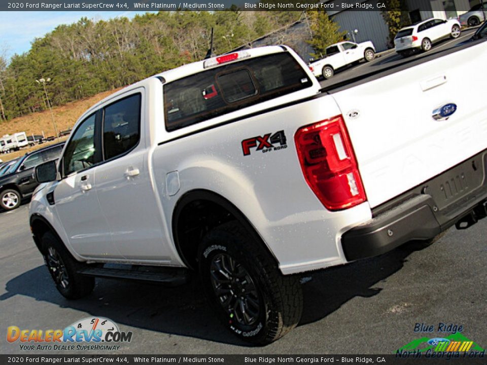 2020 Ford Ranger Lariat SuperCrew 4x4 White Platinum / Medium Stone Photo #28