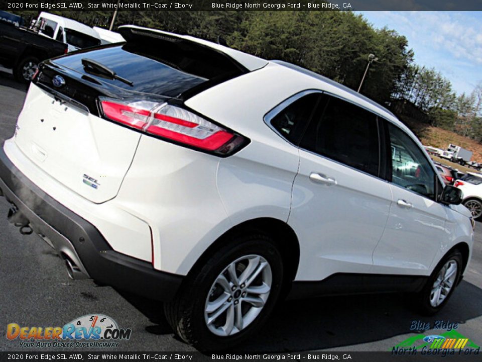 2020 Ford Edge SEL AWD Star White Metallic Tri-Coat / Ebony Photo #27