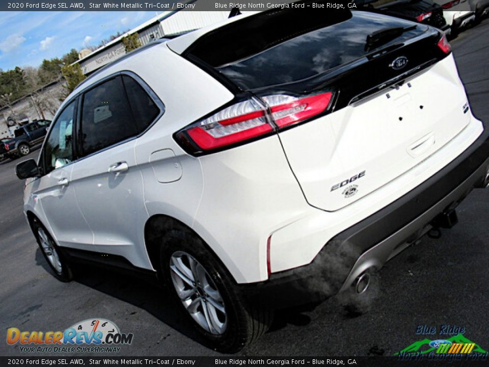 2020 Ford Edge SEL AWD Star White Metallic Tri-Coat / Ebony Photo #28