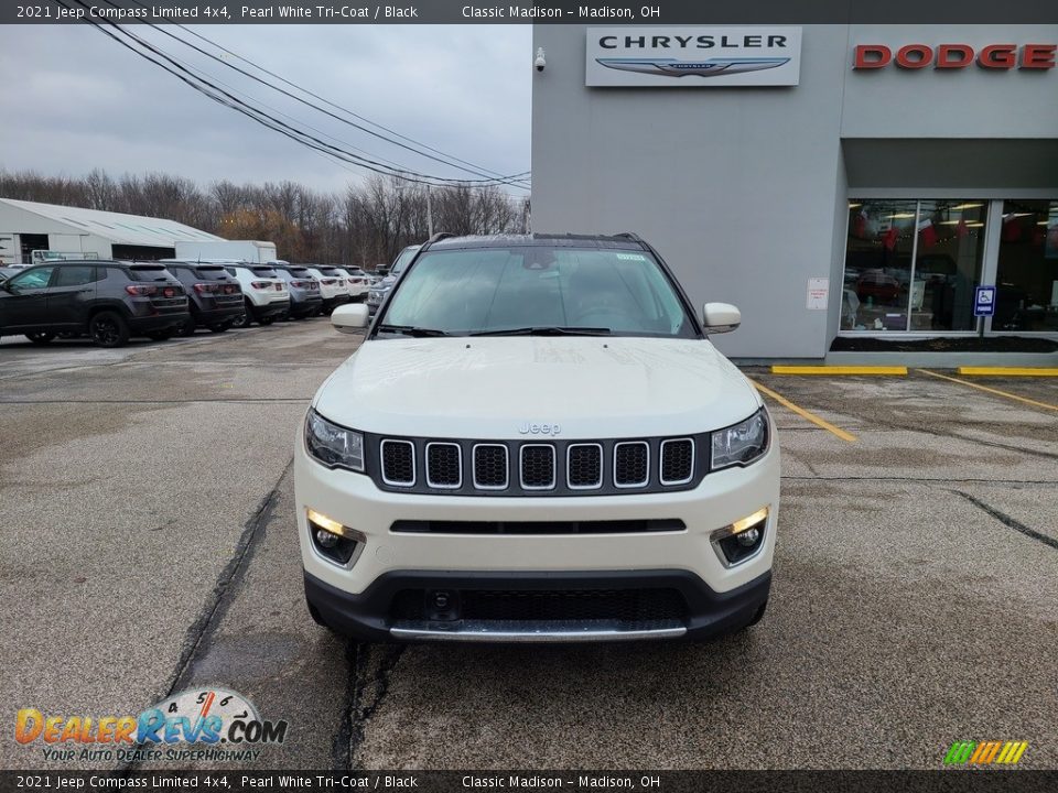 2021 Jeep Compass Limited 4x4 Pearl White Tri–Coat / Black Photo #7