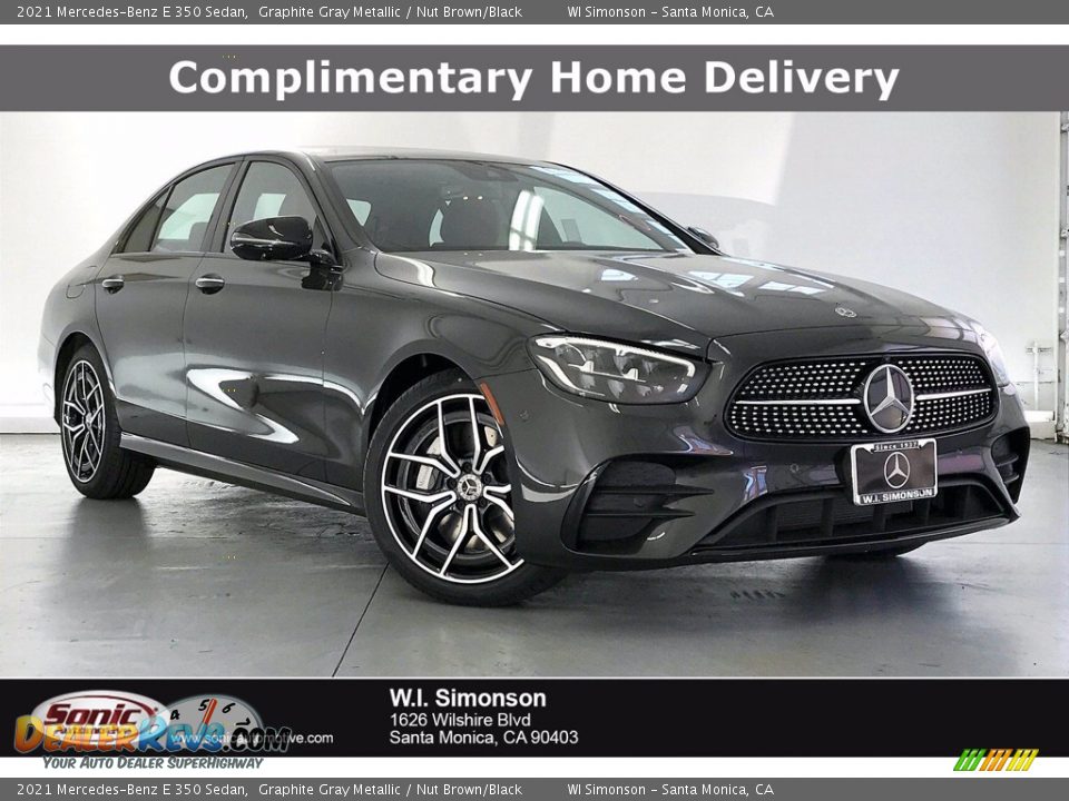 2021 Mercedes-Benz E 350 Sedan Graphite Gray Metallic / Nut Brown/Black Photo #1