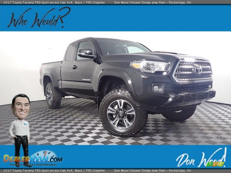 2017 Toyota Tacoma TRD Sport Access Cab 4x4 Black / TRD Graphite Photo #1