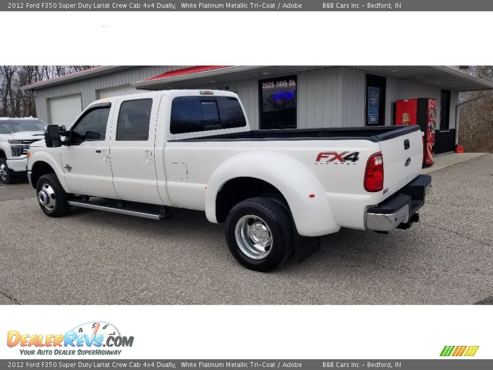 2012 Ford F350 Super Duty Lariat Crew Cab 4x4 Dually White Platinum Metallic Tri-Coat / Adobe Photo #3