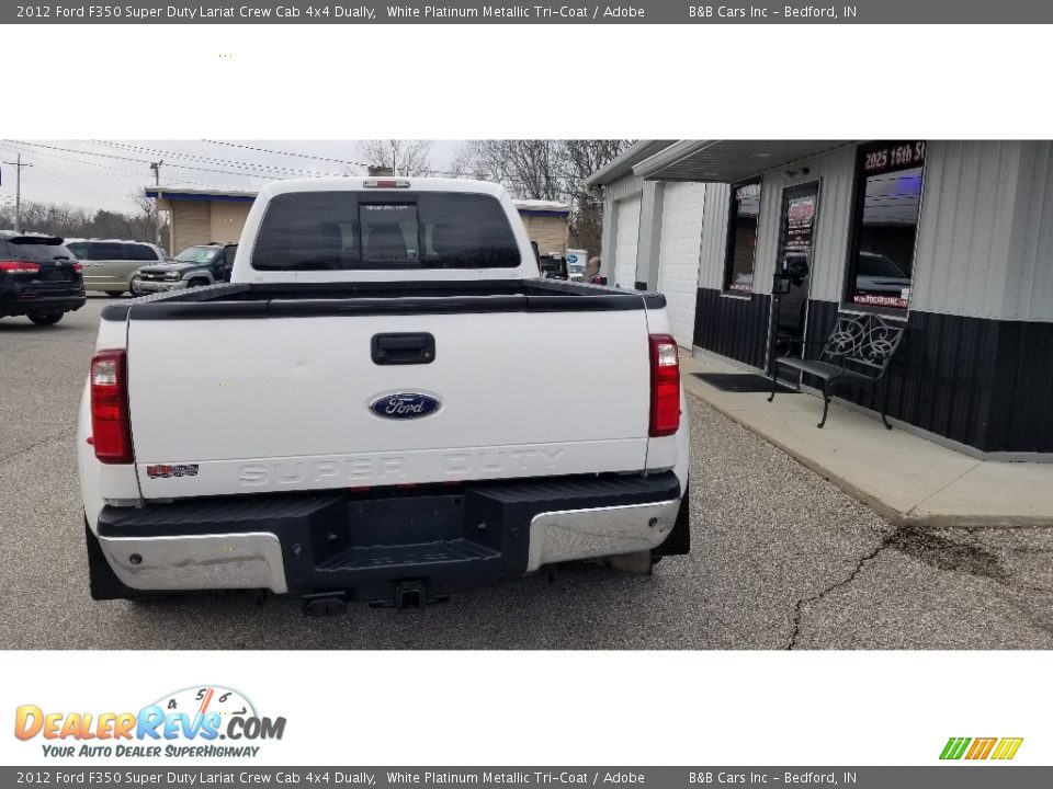 2012 Ford F350 Super Duty Lariat Crew Cab 4x4 Dually White Platinum Metallic Tri-Coat / Adobe Photo #4