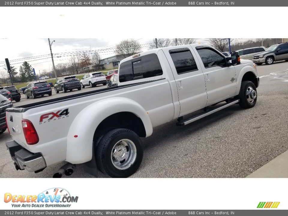 2012 Ford F350 Super Duty Lariat Crew Cab 4x4 Dually White Platinum Metallic Tri-Coat / Adobe Photo #5