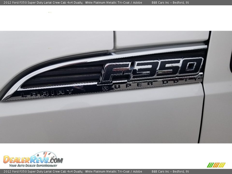 2012 Ford F350 Super Duty Lariat Crew Cab 4x4 Dually White Platinum Metallic Tri-Coat / Adobe Photo #9
