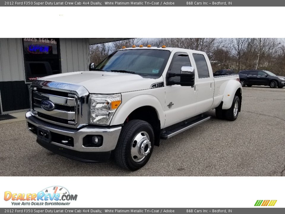 2012 Ford F350 Super Duty Lariat Crew Cab 4x4 Dually White Platinum Metallic Tri-Coat / Adobe Photo #36