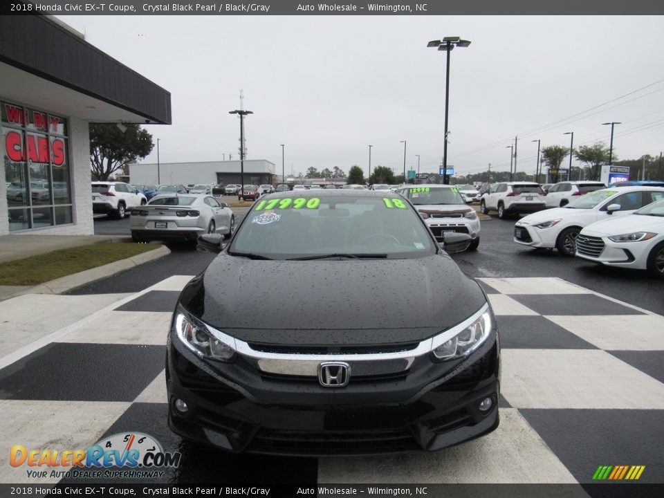 2018 Honda Civic EX-T Coupe Crystal Black Pearl / Black/Gray Photo #2