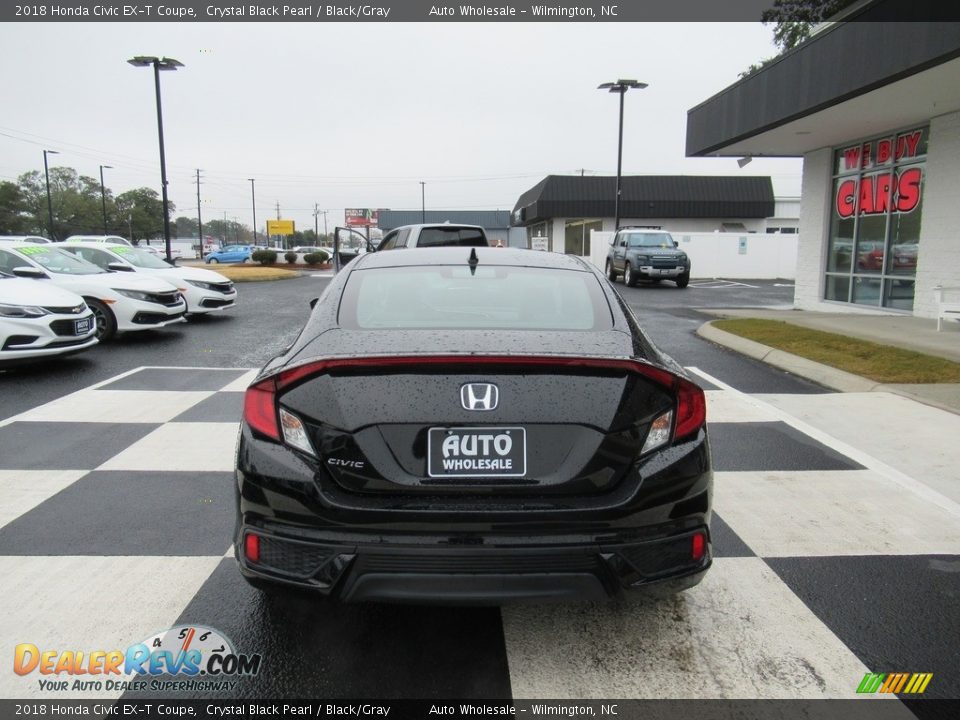 2018 Honda Civic EX-T Coupe Crystal Black Pearl / Black/Gray Photo #4