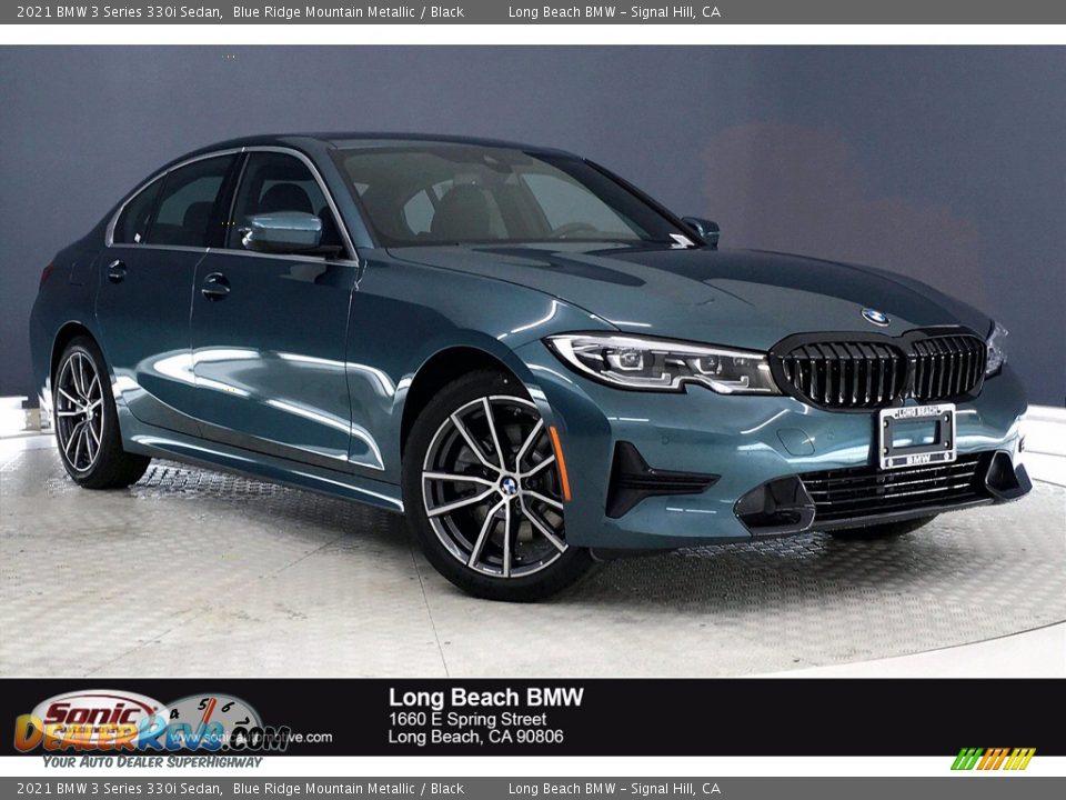 2021 BMW 3 Series 330i Sedan Blue Ridge Mountain Metallic / Black Photo #1