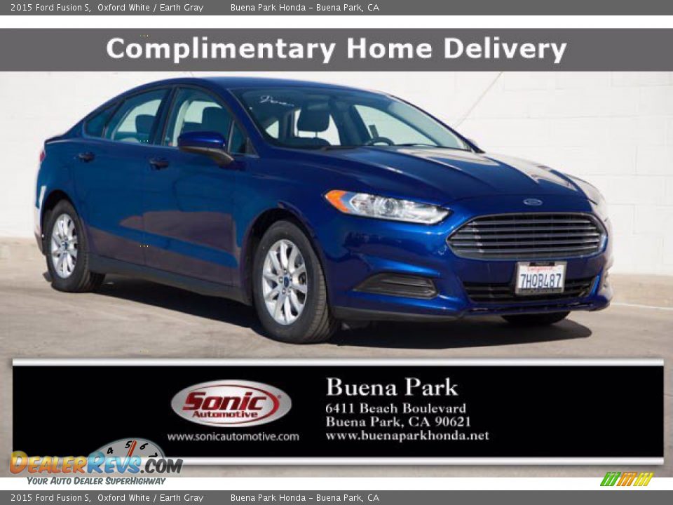 2015 Ford Fusion S Oxford White / Earth Gray Photo #1