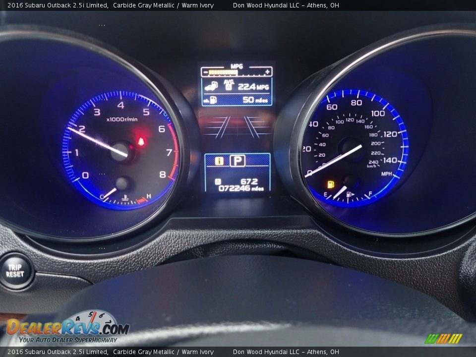 2016 Subaru Outback 2.5i Limited Gauges Photo #33