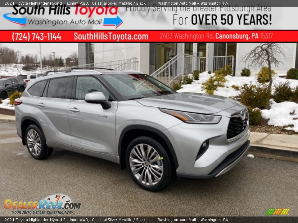 2021 Toyota Highlander Hybrid Platinum AWD Celestial Silver Metallic / Black Photo #1