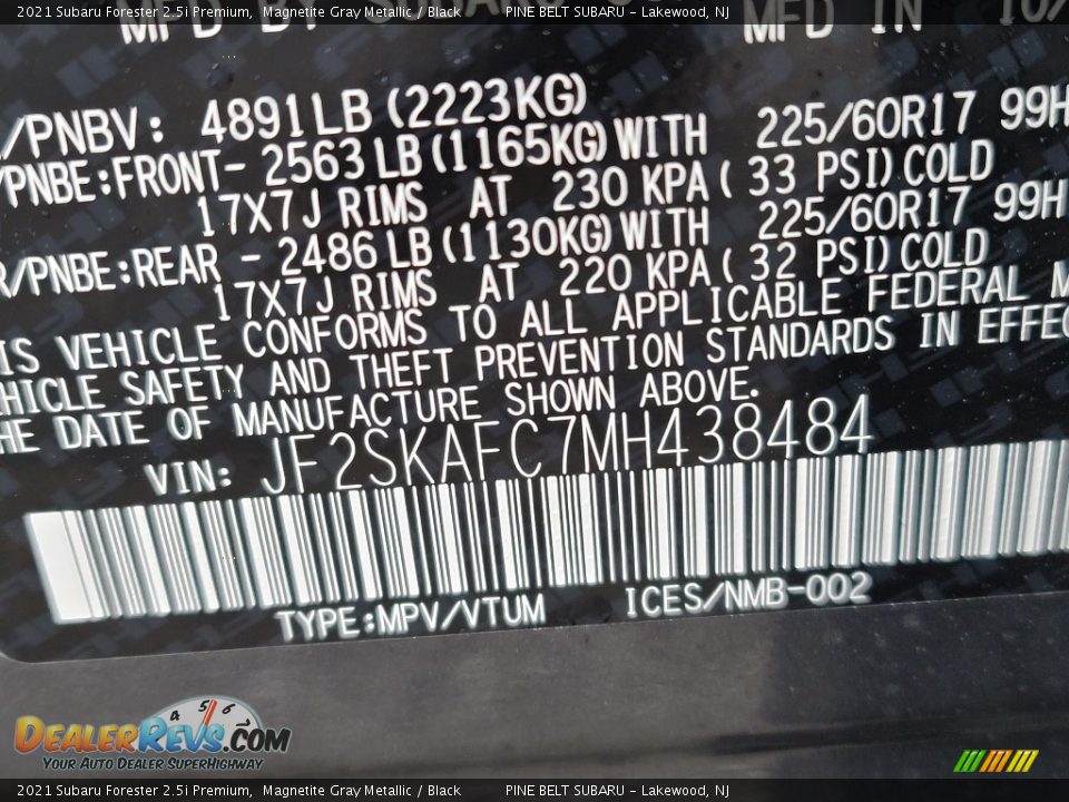 2021 Subaru Forester 2.5i Premium Magnetite Gray Metallic / Black Photo #14