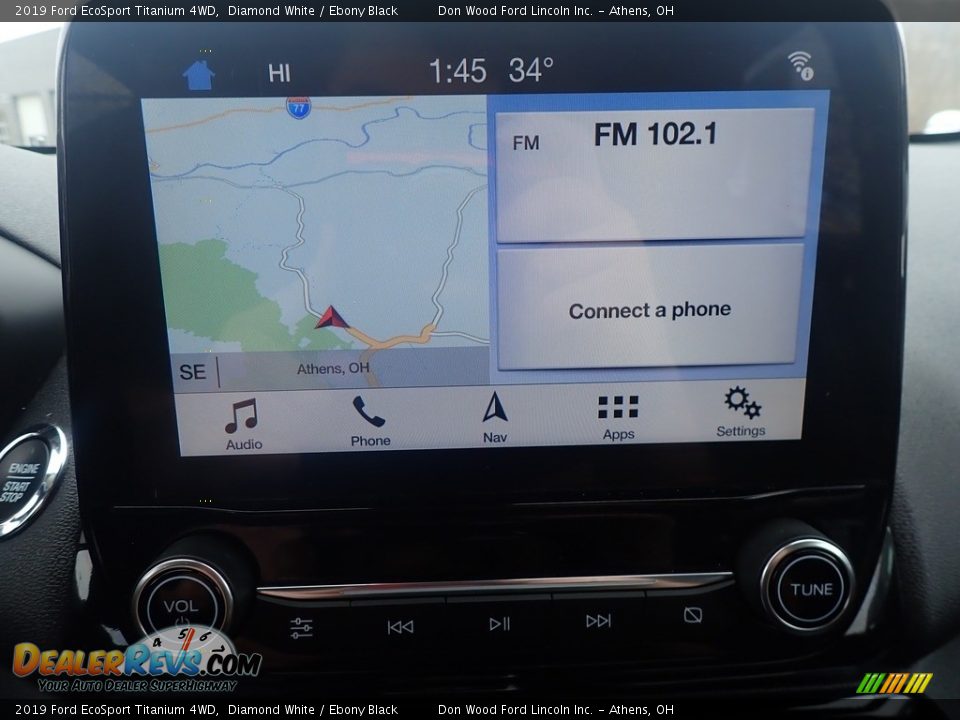 2019 Ford EcoSport Titanium 4WD Diamond White / Ebony Black Photo #28