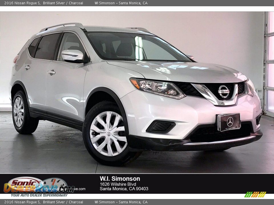 2016 Nissan Rogue S Brilliant Silver / Charcoal Photo #1