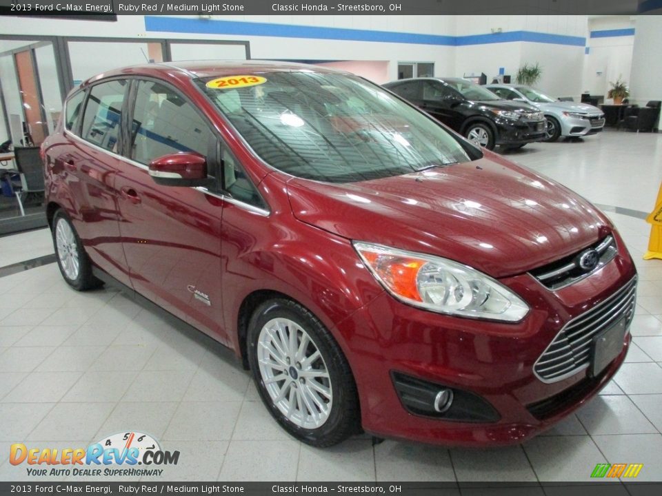 2013 Ford C-Max Energi Ruby Red / Medium Light Stone Photo #3