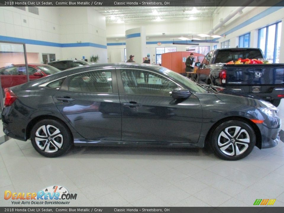 2018 Honda Civic LX Sedan Cosmic Blue Metallic / Gray Photo #4