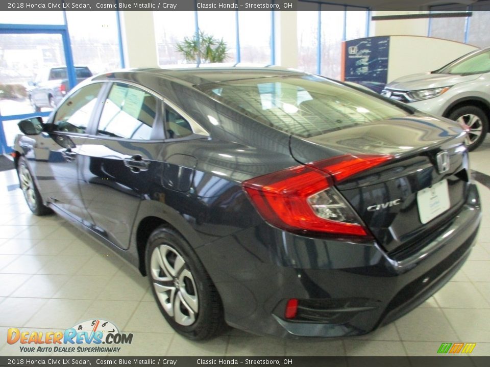 2018 Honda Civic LX Sedan Cosmic Blue Metallic / Gray Photo #9