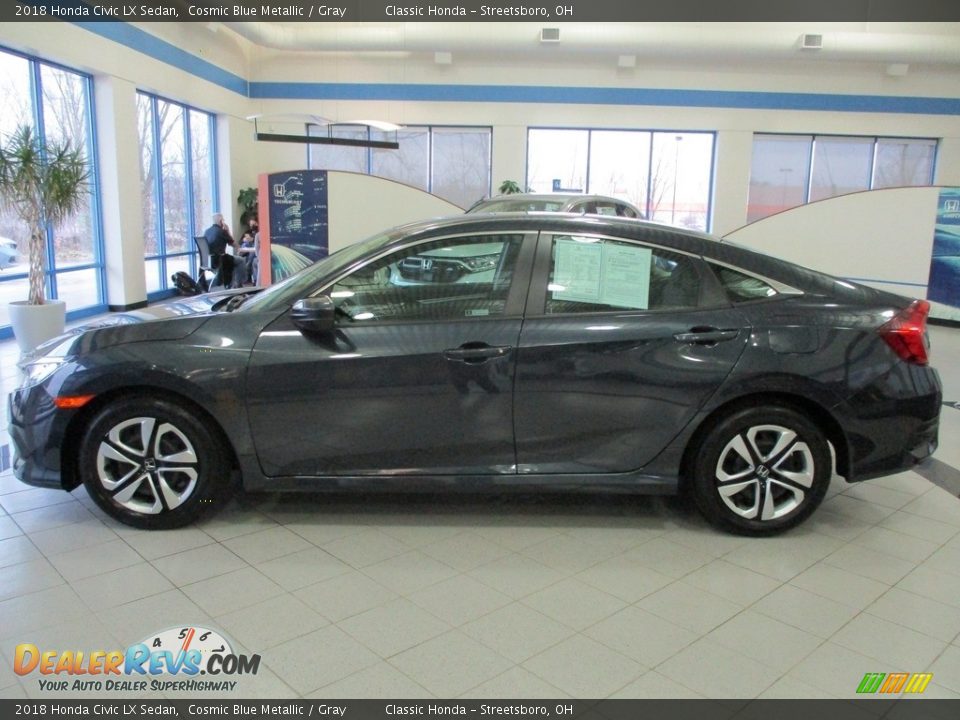 2018 Honda Civic LX Sedan Cosmic Blue Metallic / Gray Photo #10
