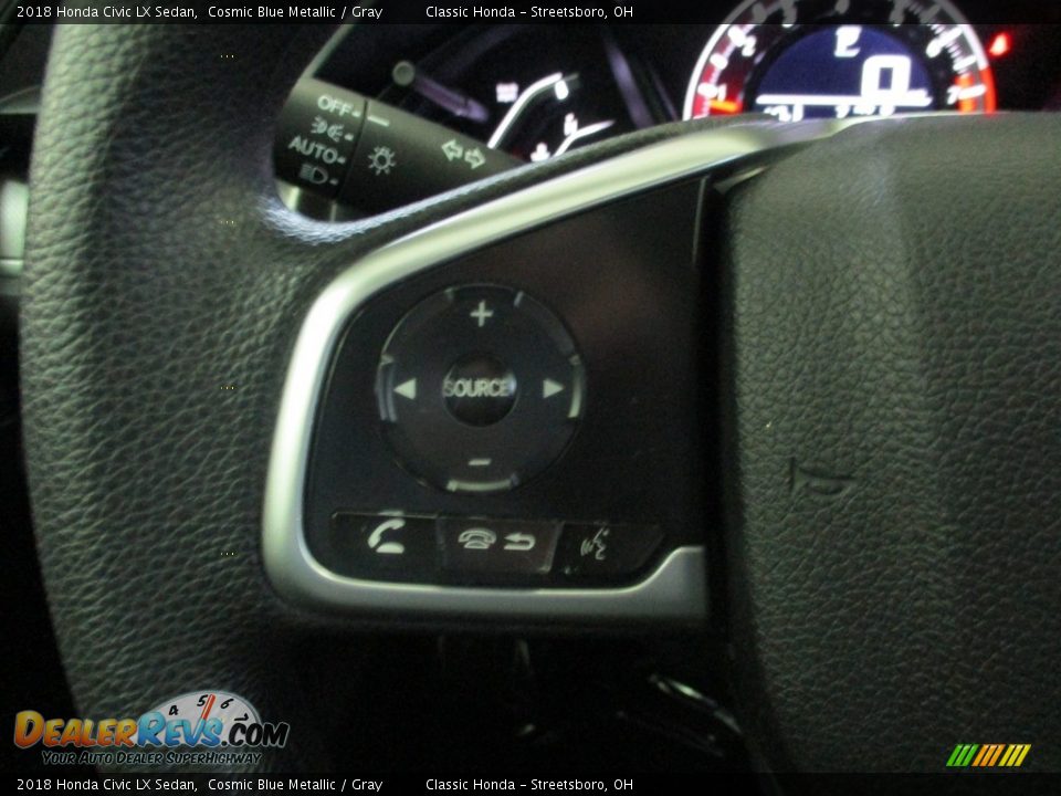 2018 Honda Civic LX Sedan Cosmic Blue Metallic / Gray Photo #30
