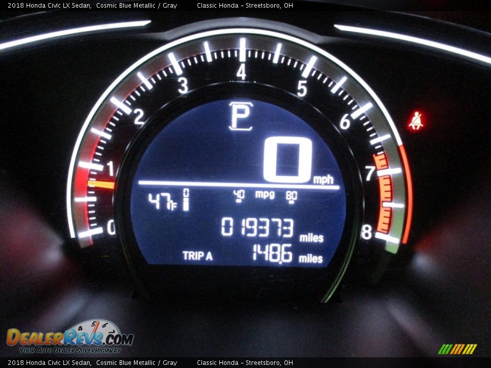 2018 Honda Civic LX Sedan Cosmic Blue Metallic / Gray Photo #31