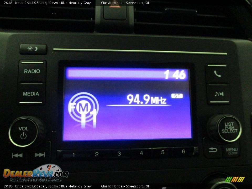 2018 Honda Civic LX Sedan Cosmic Blue Metallic / Gray Photo #34
