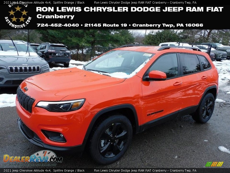 2021 Jeep Cherokee Altitude 4x4 Spitfire Orange / Black Photo #1