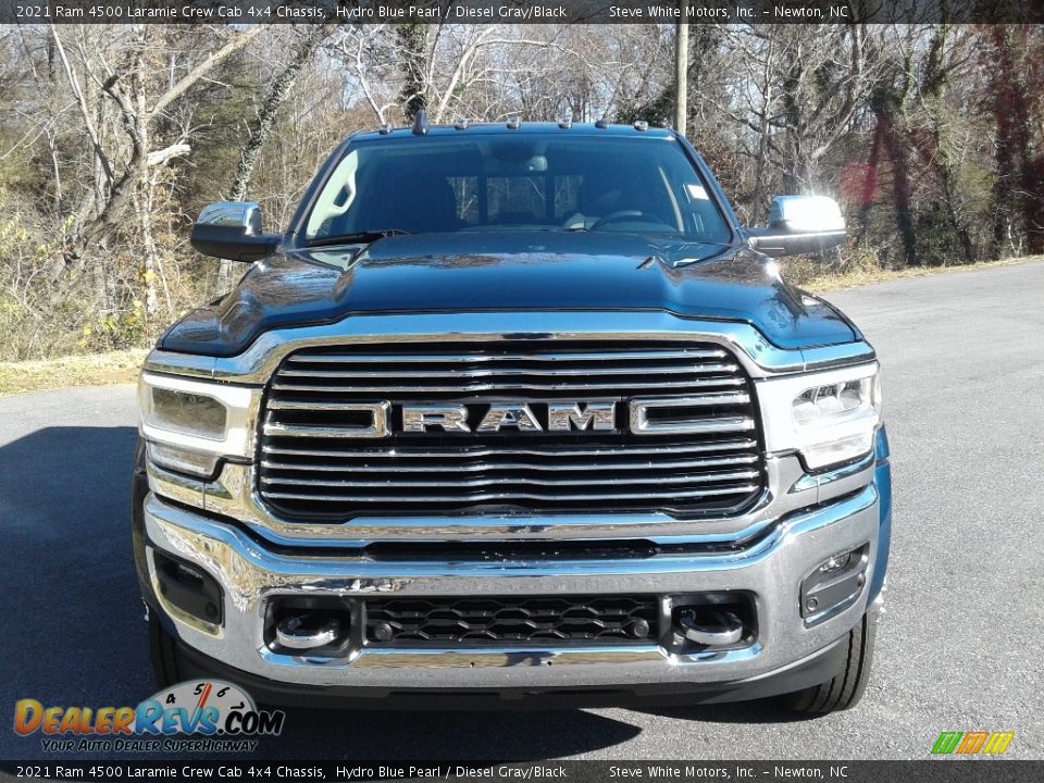 2021 Ram 4500 Laramie Crew Cab 4x4 Chassis Hydro Blue Pearl / Diesel Gray/Black Photo #3