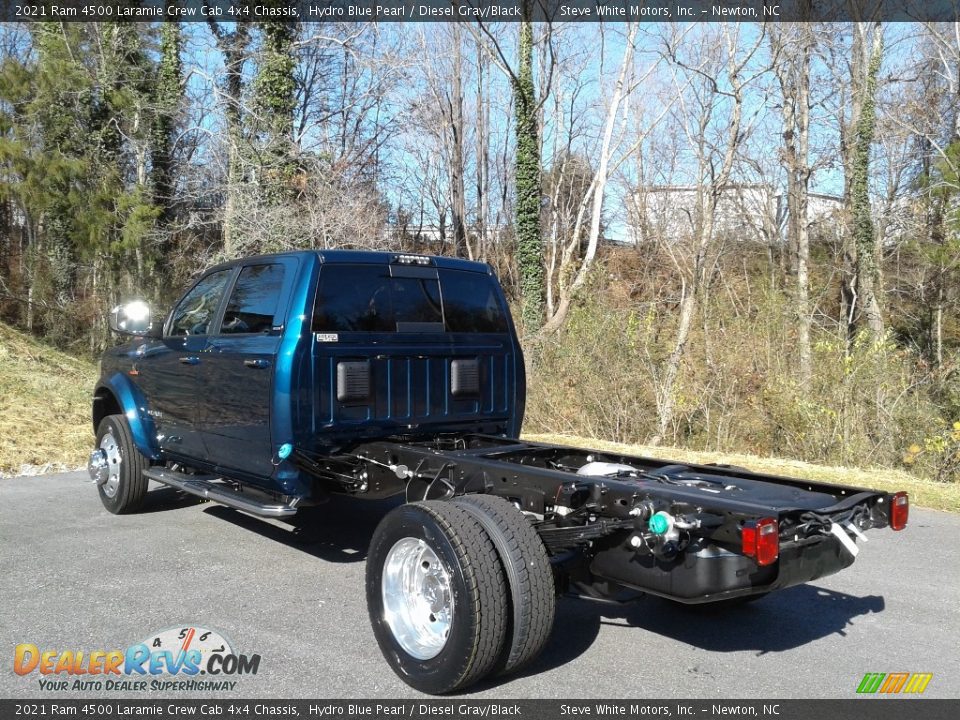 2021 Ram 4500 Laramie Crew Cab 4x4 Chassis Hydro Blue Pearl / Diesel Gray/Black Photo #8