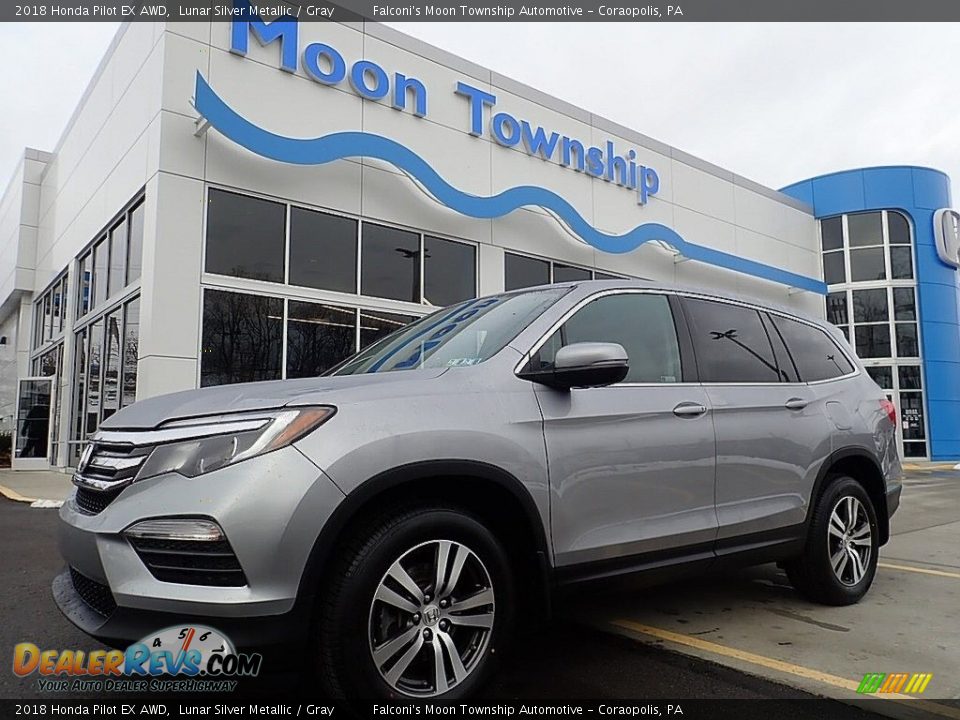 2018 Honda Pilot EX AWD Lunar Silver Metallic / Gray Photo #1