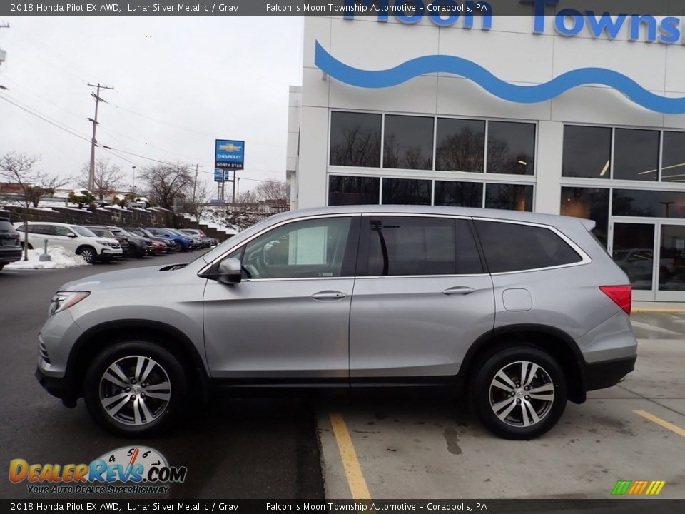 2018 Honda Pilot EX AWD Lunar Silver Metallic / Gray Photo #2