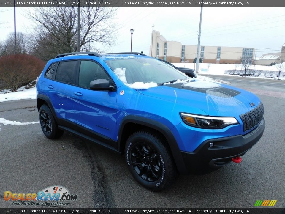 2021 Jeep Cherokee Traihawk 4x4 Hydro Blue Pearl / Black Photo #3