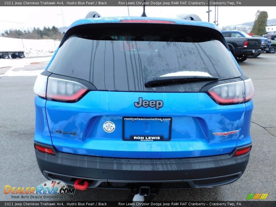 2021 Jeep Cherokee Traihawk 4x4 Hydro Blue Pearl / Black Photo #6