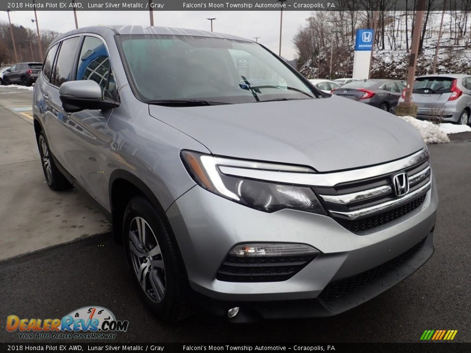 2018 Honda Pilot EX AWD Lunar Silver Metallic / Gray Photo #8